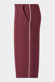 Pantalone jogger donna Follower SRL bordeaux con profilo bianco a contrasto e logo GUESS ricamato