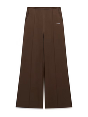 Pantalone jogger marrone da donna GUESS con gamba ampia e logo ricamato, proposto da Follower SRL