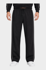 Pantalone jogger nero Follower SRL con riga laterale bianca e vita elasticizzata con coulisse