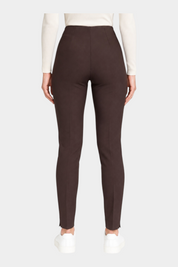 Pantalone a sigaretta marrone Follower SRL in tessuto compact con spacchetti sul fondo, vista posteriore