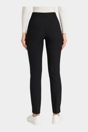 Pantalone a sigaretta nero Follower SRL in tessuto compact con spacchetti sul fondo, vista posteriore