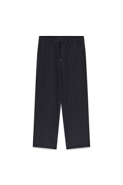 Pantalone a gamba larga da uomo grigio scuro GUESS di Follower SRL con vita elasticizzata e coulisse