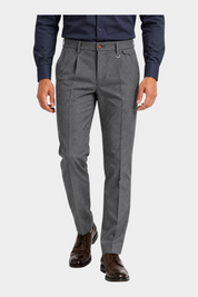 Pantaloni regular con pinces Uomo Antracite IMPERIAL di Follower SRL in tessuto grigio con dettaglio ad anello