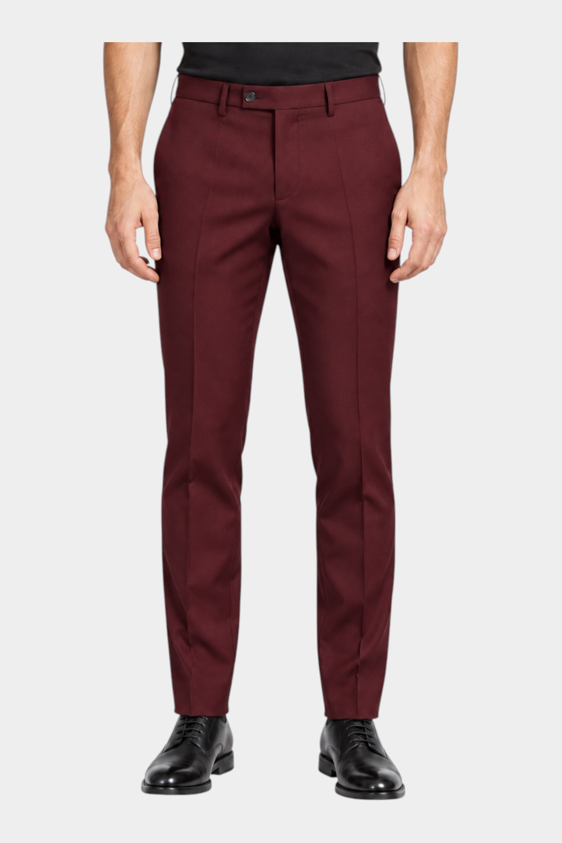 Pantaloni eleganti bordeaux Follower SRL in misto poliestere e viscosa con taglio sartoriale slim fit
