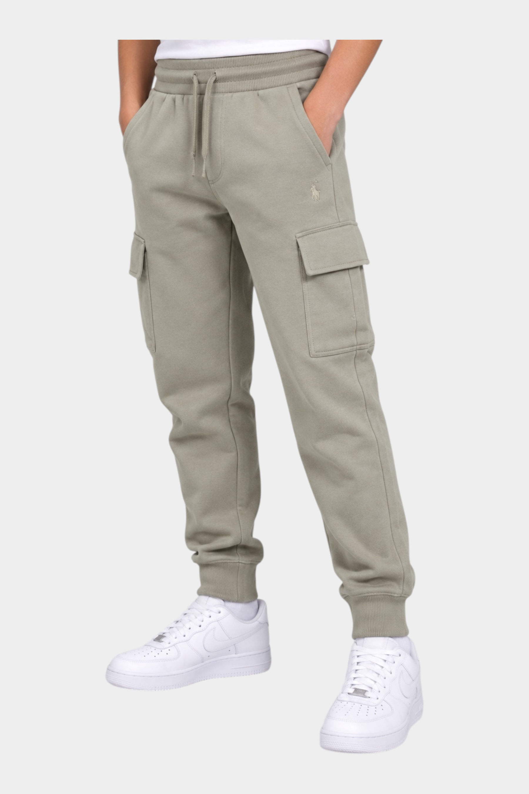 Pantaloni cargo Follower SRL da bambino in cotone beige con tasche laterali e polsini elasticizzati