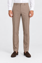 Pantaloni classici da uomo Follower SRL beige dal taglio sartoriale con chiusura a zip e bottone