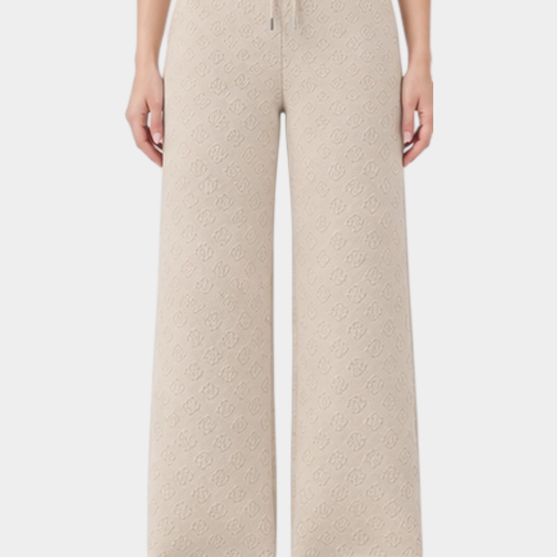 Pantaloni jogger Follower SRL color ecru con motivo logo 4G in rilievo e vestibilità ampia