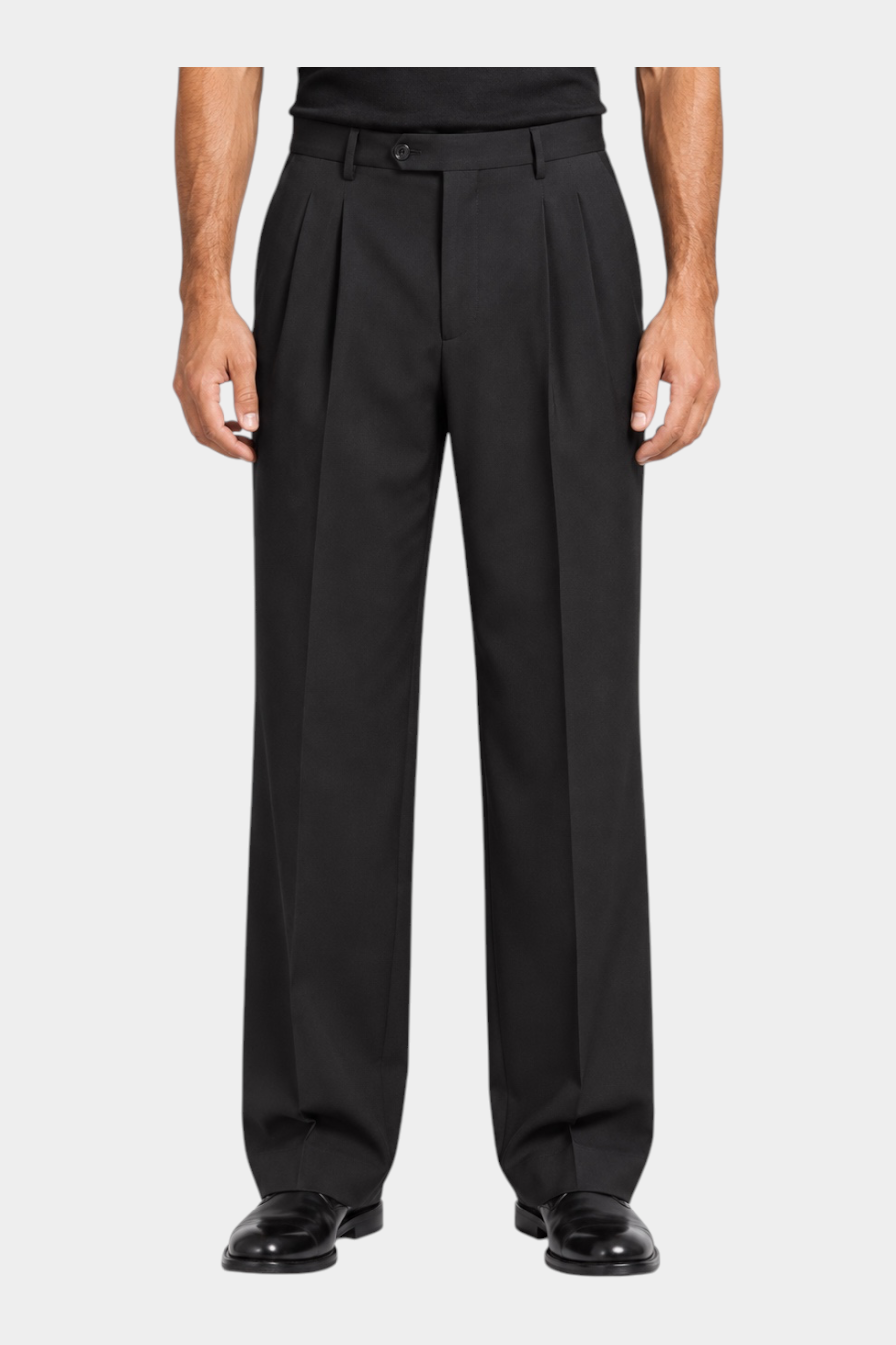 Pantaloni eleganti neri Follower SRL dal taglio sartoriale con pinces, realizzati in misto poliestere e viscosa