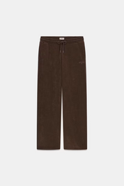Pantaloni della tuta a coste marroni da donna GUESS di Follower SRL con vita elasticizzata e coulisse
