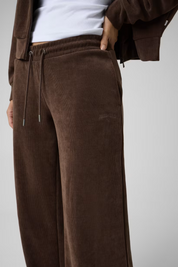 Pantaloni della tuta a coste marroni GUESS di Follower SRL con vita elasticizzata e coulisse