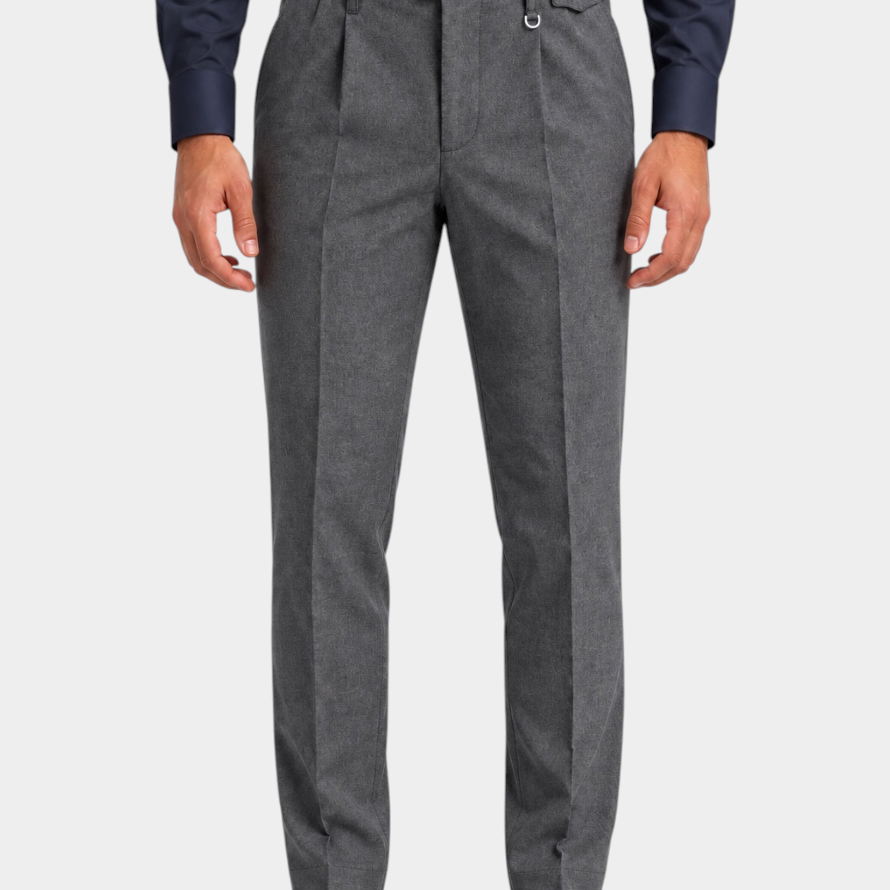 Pantaloni regular con pinces Uomo Antracite IMPERIAL di Follower SRL in tessuto grigio con taglio sartoriale