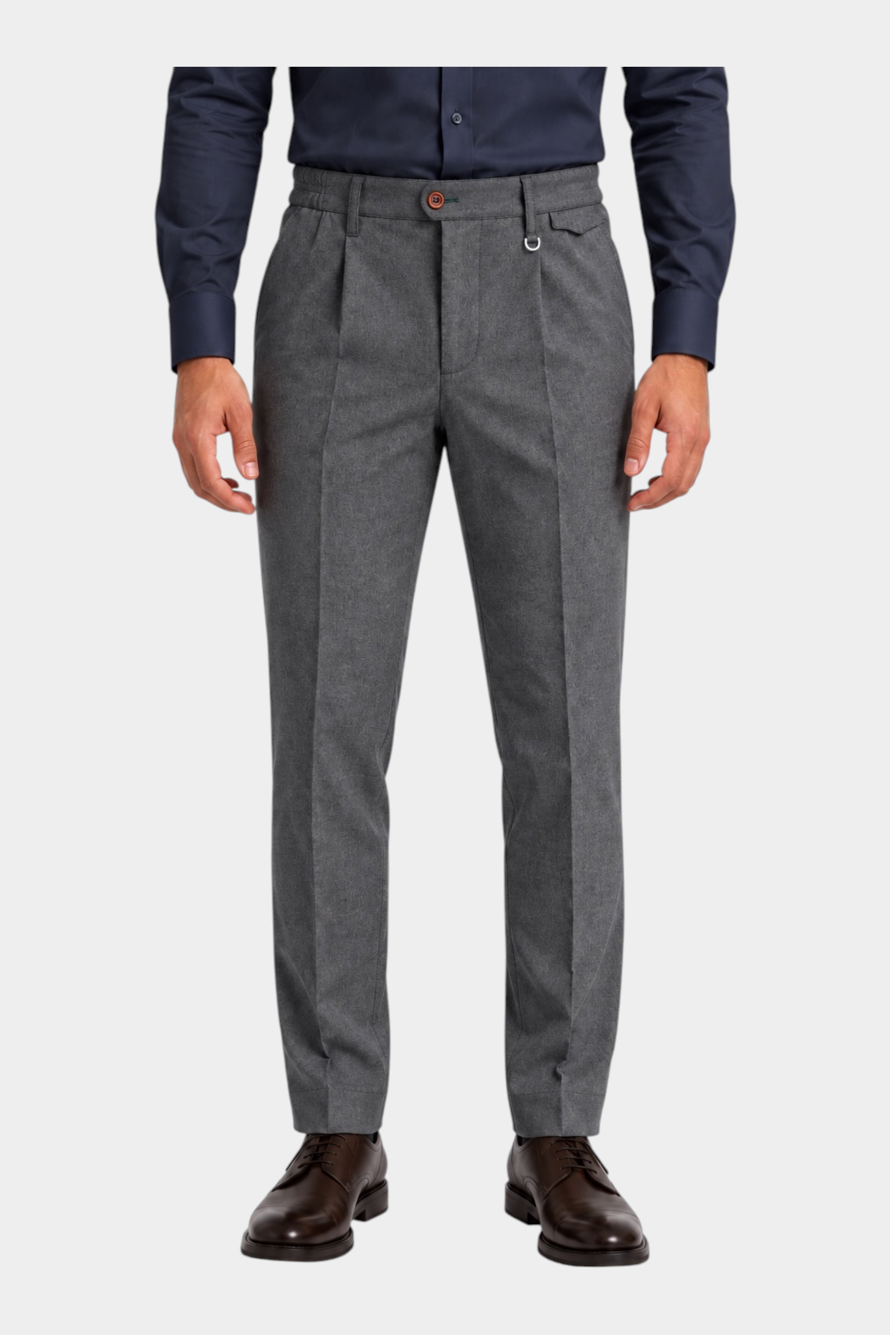 Pantaloni regular con pinces Uomo Antracite IMPERIAL di Follower SRL in tessuto grigio con taglio sartoriale
