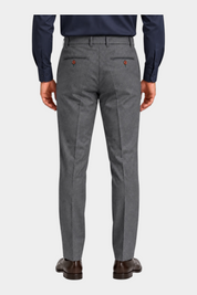 Pantaloni uomo Follower SRL regular fit color antracite con pinces, vista posteriore su fondo bianco