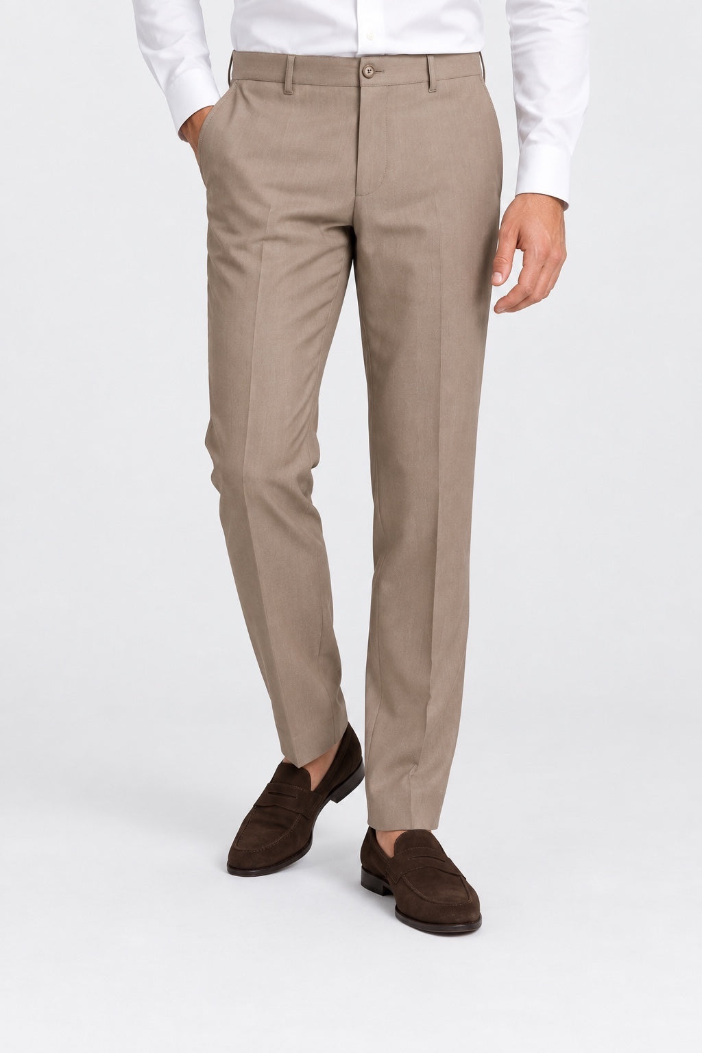 Pantaloni classici da uomo Follower SRL firmati GUESS in beige con taglio sartoriale e vestibilità asciutta