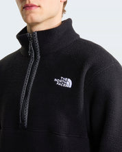 Pullover in pile nero Follower SRL con cerniera a 1/4 e logo The North Face ricamato sul petto