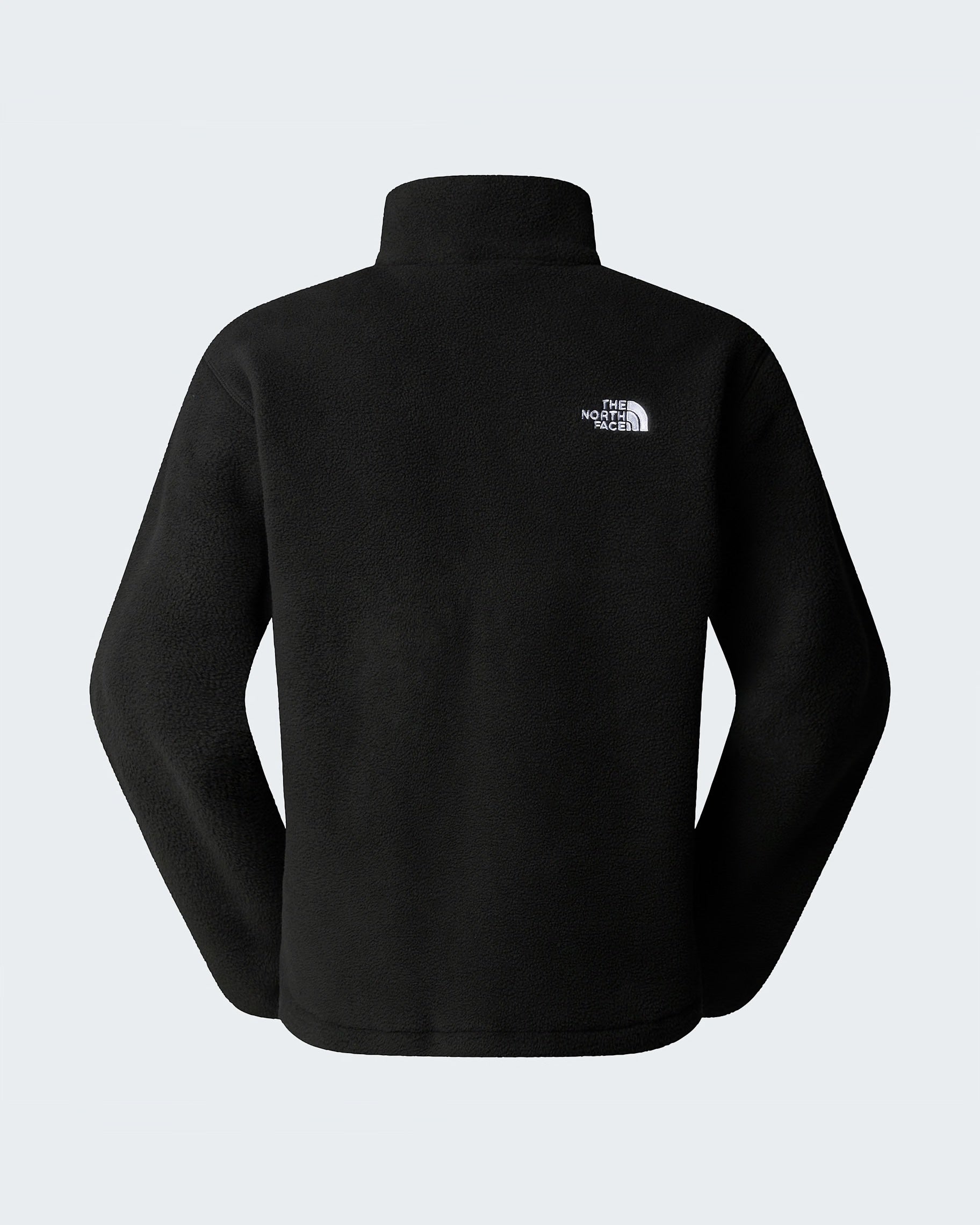 Vista posteriore del pile nero Follower SRL The North Face con logo bianco ricamato sul retro