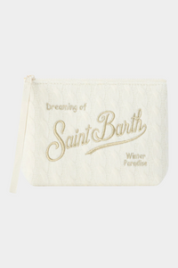 Pochette aline in tricot con ricamo logo Donna Avorio MC2 SAINT BARTH - UNICA