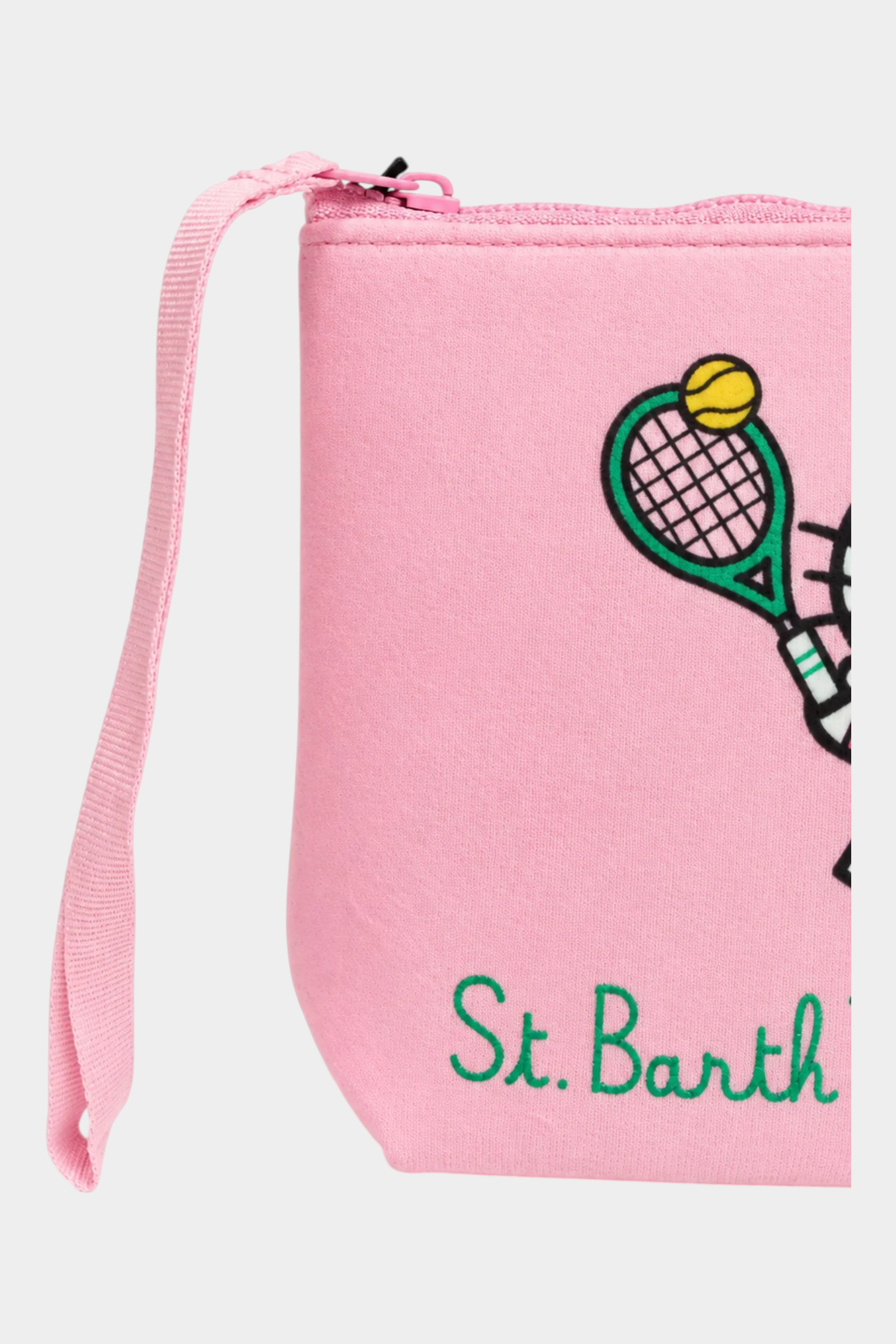 Pochette Follower SRL Aline rosa con stampa Hello Kitty e racchetta da tennis, dotata di pratico laccetto laterale.