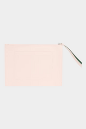 Pochette Follower SRL Lacoste in canvas piqué spalmato color rosa chiaro con cinturino da polso e chiusura a zip