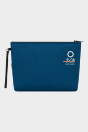 Pochette unisex in neoprene blu SUNS BOARDS di Follower SRL con logo stampato e cinturino da polso