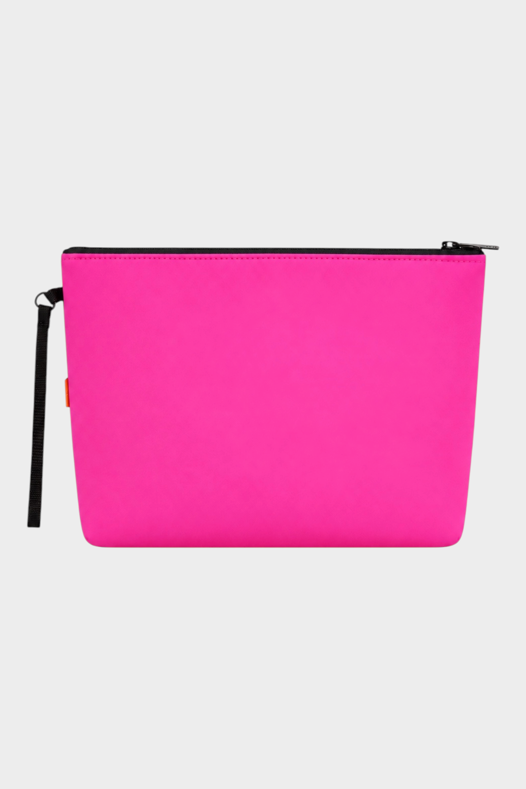 Pochette unisex Follower SRL in neoprene fucsia con chiusura a zip nera e cinturino da polso