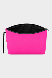 Pochette unisex Follower SRL in neoprene fucsia con chiusura a zip nera e cinturino da polso