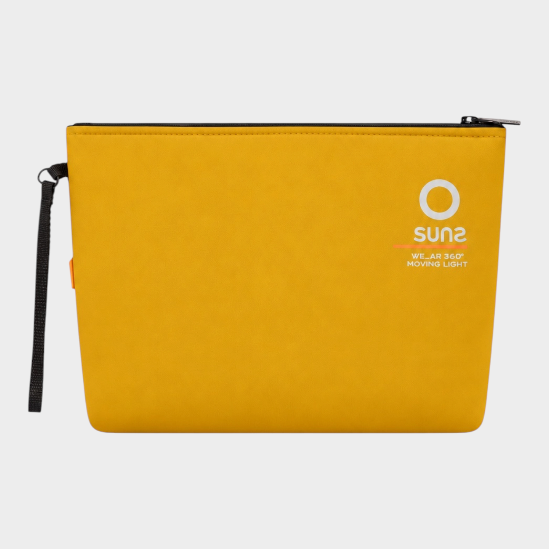Pochette unisex Follower SRL SUNS BOARDS in neoprene giallo con chiusura a zip e cinturino da polso