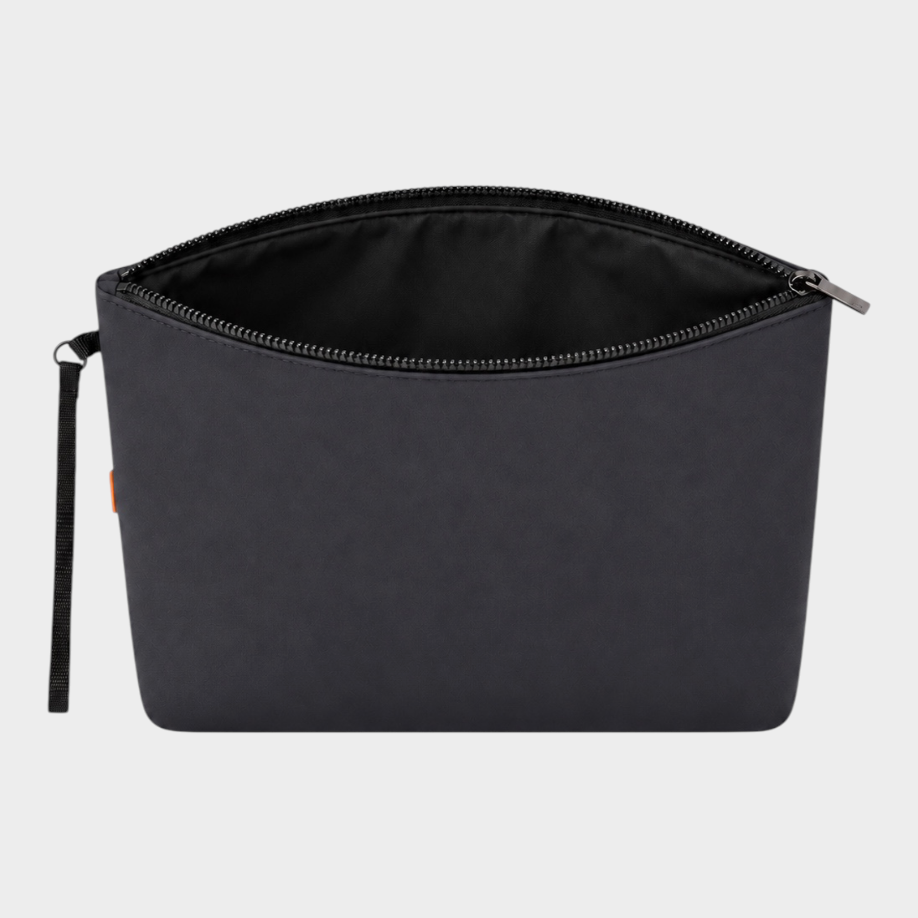 Pochette unisex Follower SRL in neoprene grigio con chiusura a zip e cinturino da polso