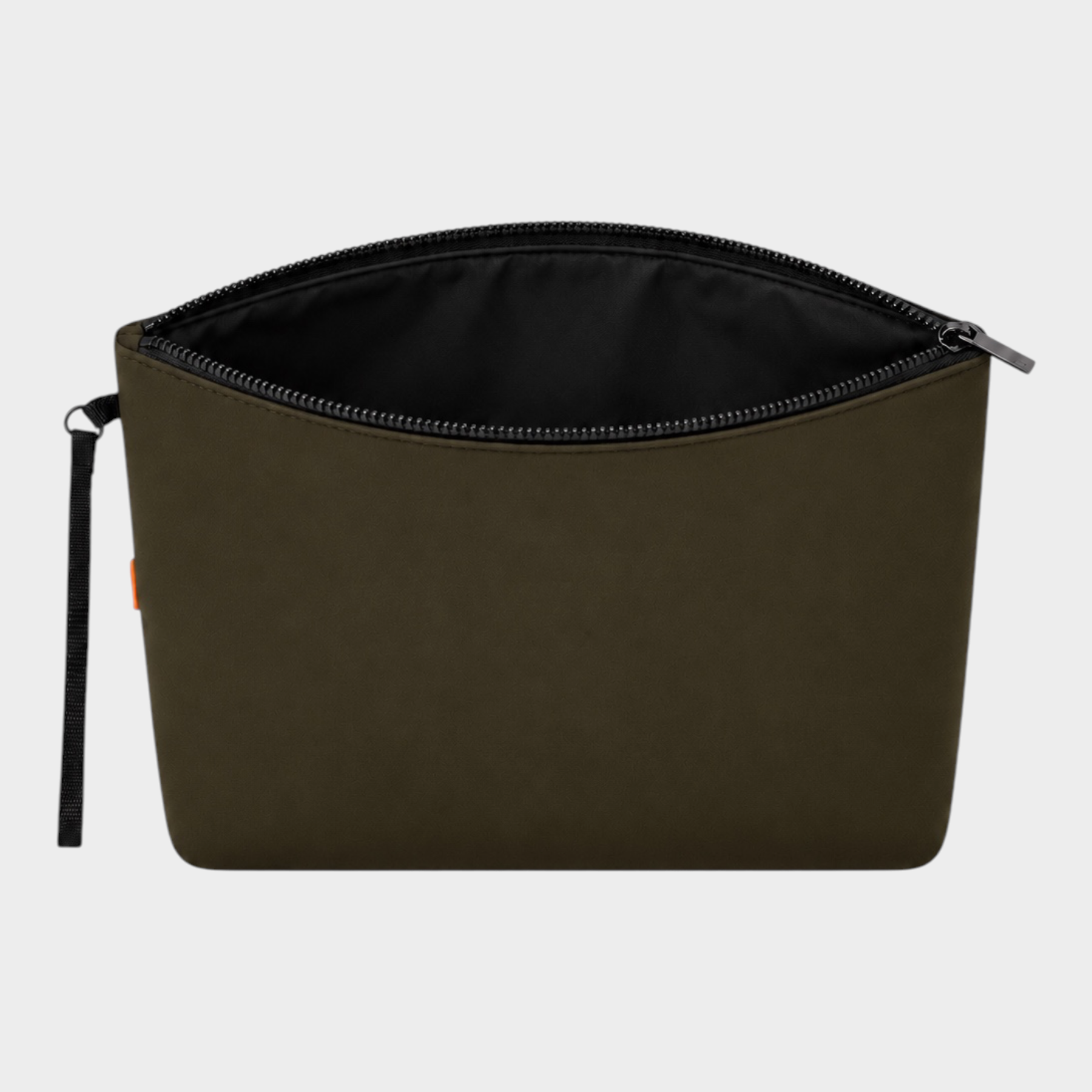 Pochette unisex Follower SRL in neoprene verde con chiusura a zip e cinturino da polso laterale