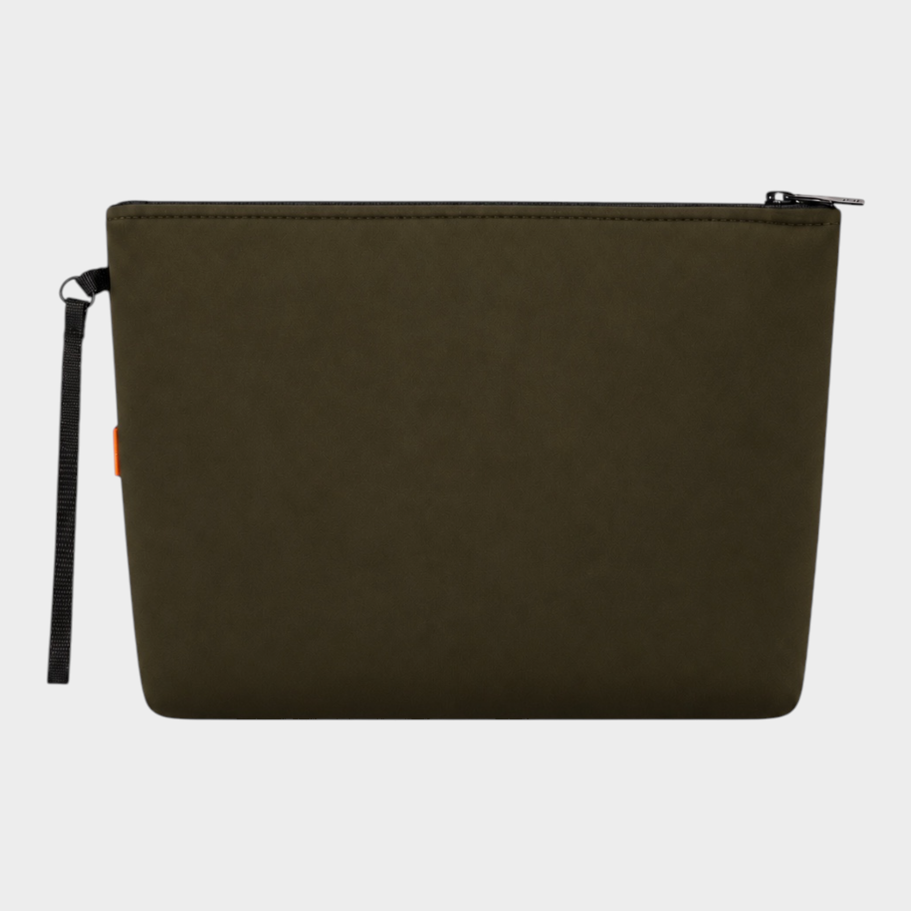 Pochette unisex Follower SRL in neoprene verde con chiusura a zip e cinturino da polso