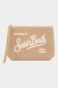 Pochette aline in tessuto teddy con ricamo logo Donna Nocciola MC2 SAINT BARTH - UNICA