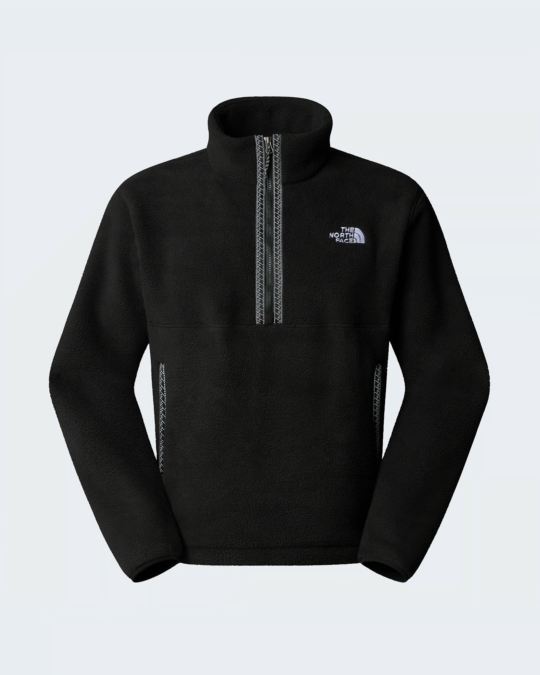 Pullover in pile nero Follower SRL con cerniera a 1/4 e logo The North Face sul petto