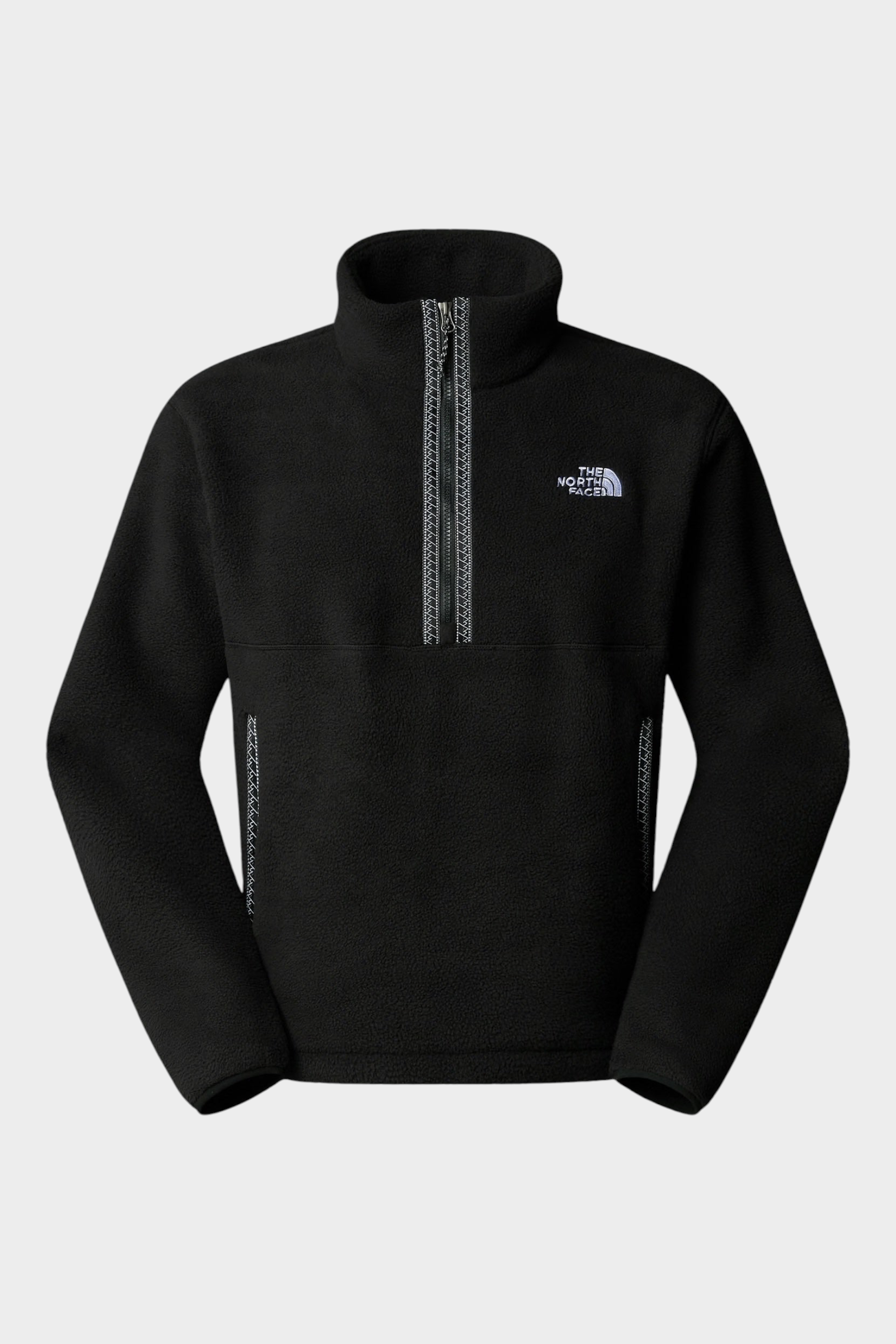 Pullover in pile nero Follower SRL con cerniera a 1/4 e logo The North Face sul petto