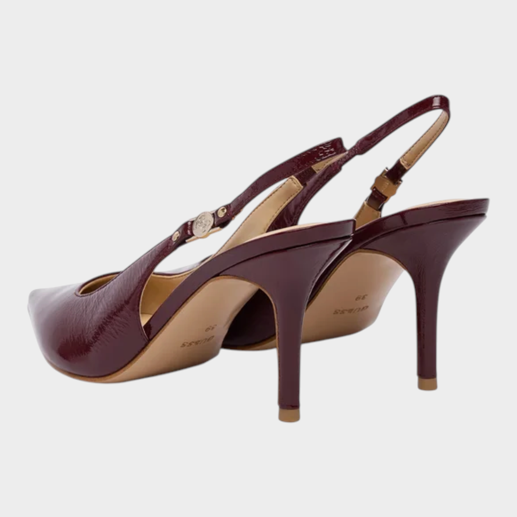 Sandali decolleté Follower SRL GUESS bordeaux in vernice con cinturino posteriore e tacco a spillo