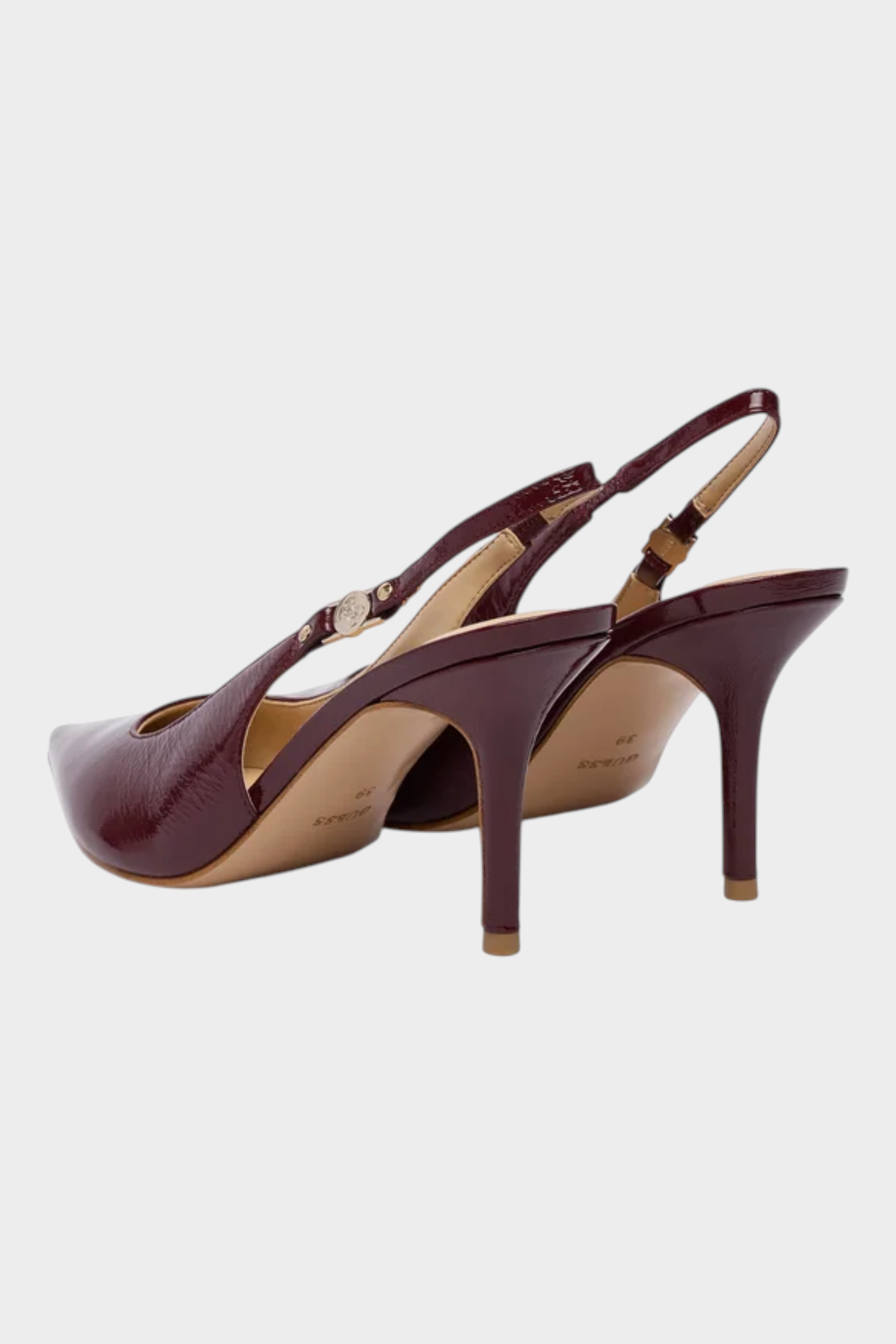 Sandali decolleté Follower SRL GUESS bordeaux in vernice con cinturino posteriore e tacco a spillo