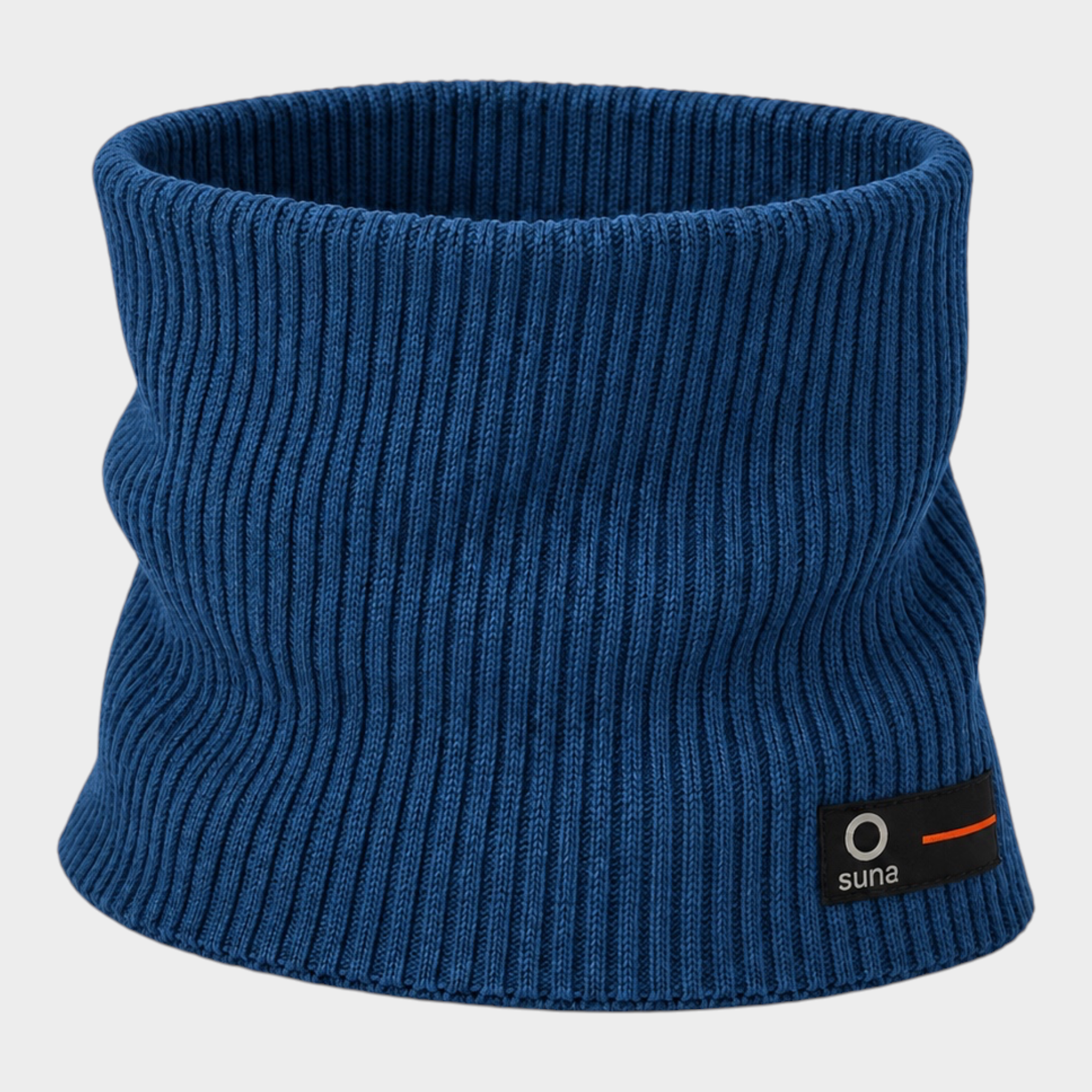 Scaldacollo unisex Follower SRL in cotone blu a costine con etichetta logo SUNS BOARDS