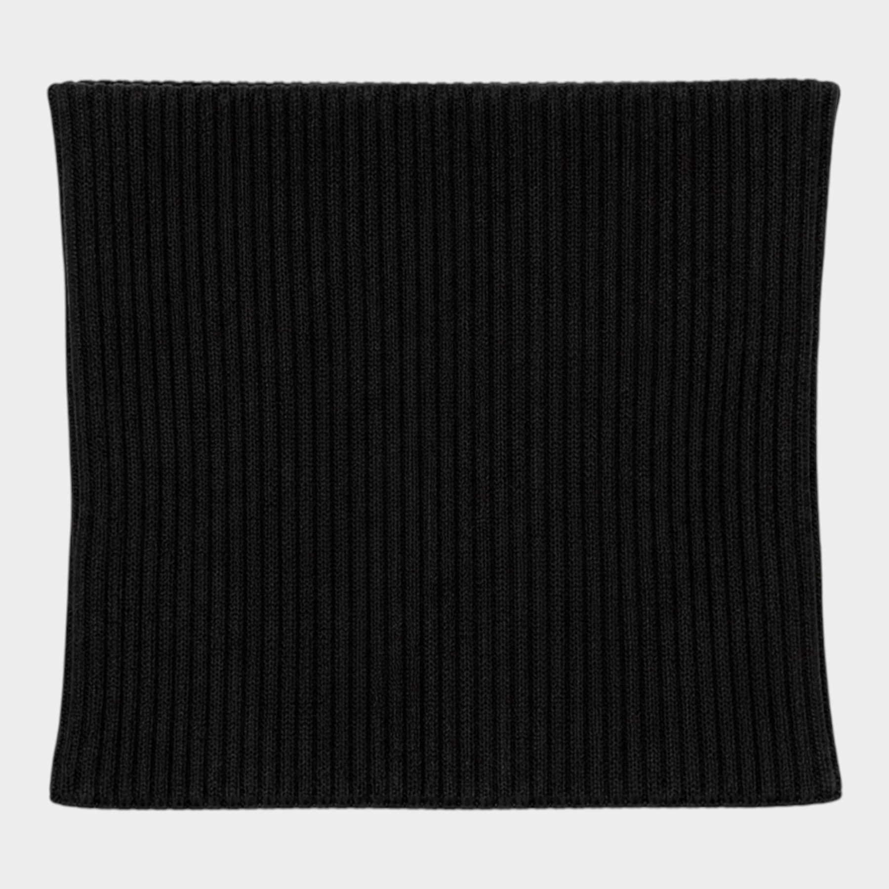 Scaldacollo unisex Follower SRL in cotone nero a coste, accessorio invernale versatile e confortevole.