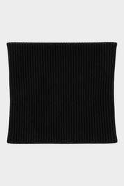 Scaldacollo unisex Follower SRL in cotone nero a coste, accessorio invernale versatile e confortevole.