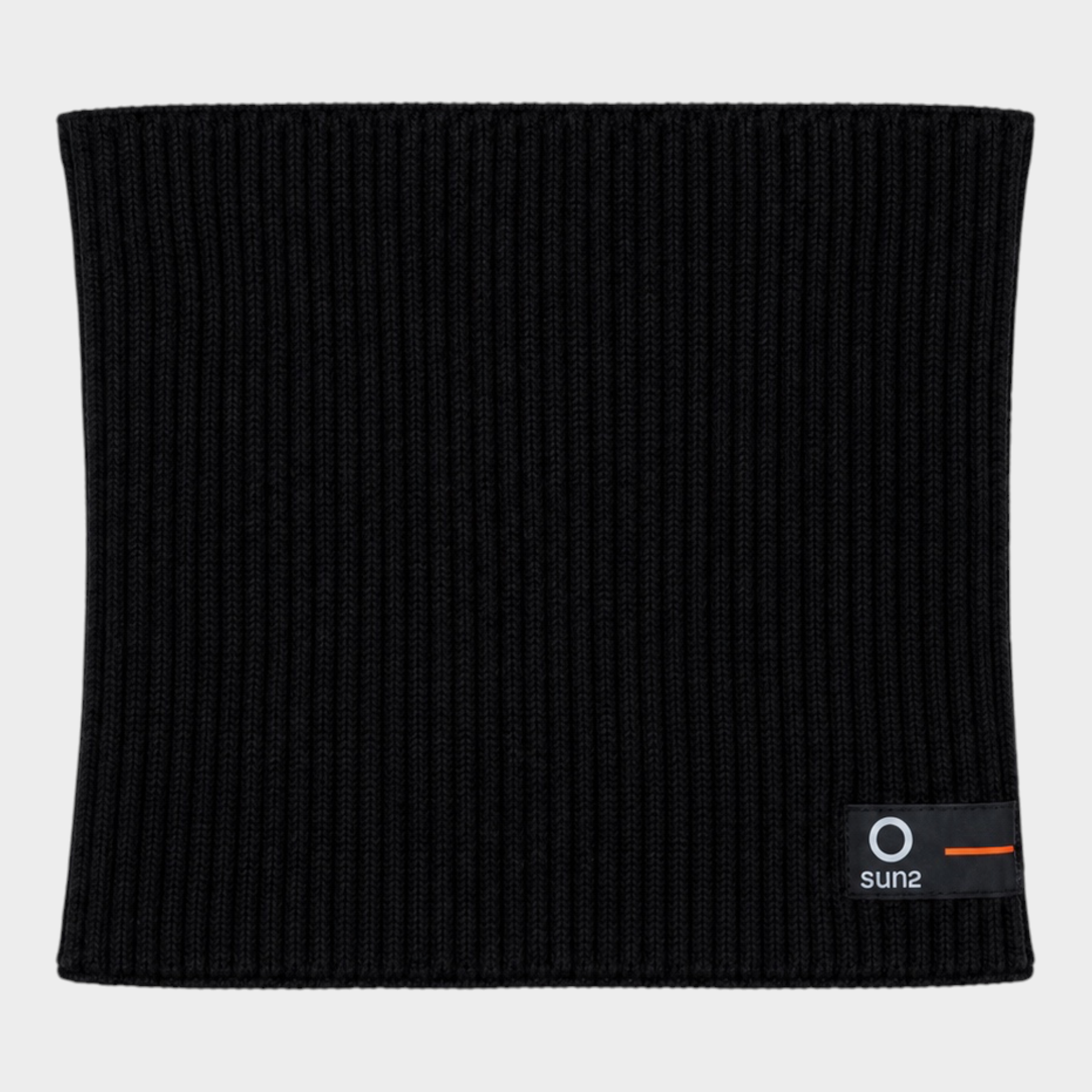 Scaldacollo unisex Follower SRL SUNS BOARDS in cotone nero a coste con etichetta logo frontale