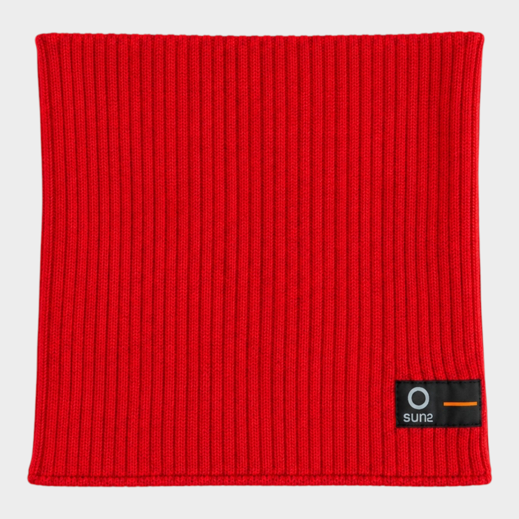 Scaldacollo unisex Follower SRL in cotone rosso a coste con etichetta logo SUNS BOARDS