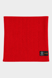 Scaldacollo unisex Follower SRL in cotone rosso a coste con etichetta logo SUNS BOARDS
