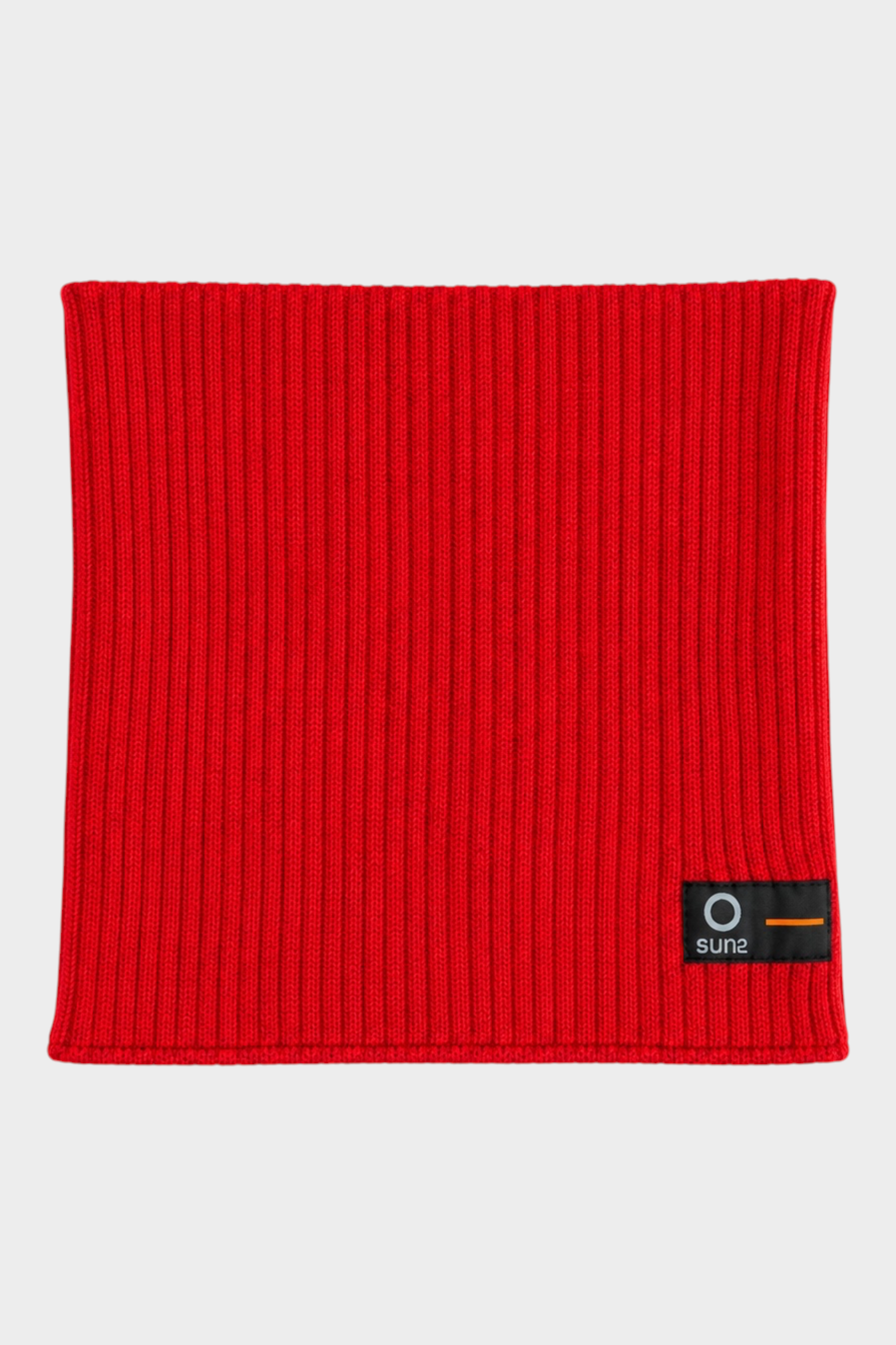 Scaldacollo unisex Follower SRL in cotone rosso a coste con etichetta logo SUNS BOARDS