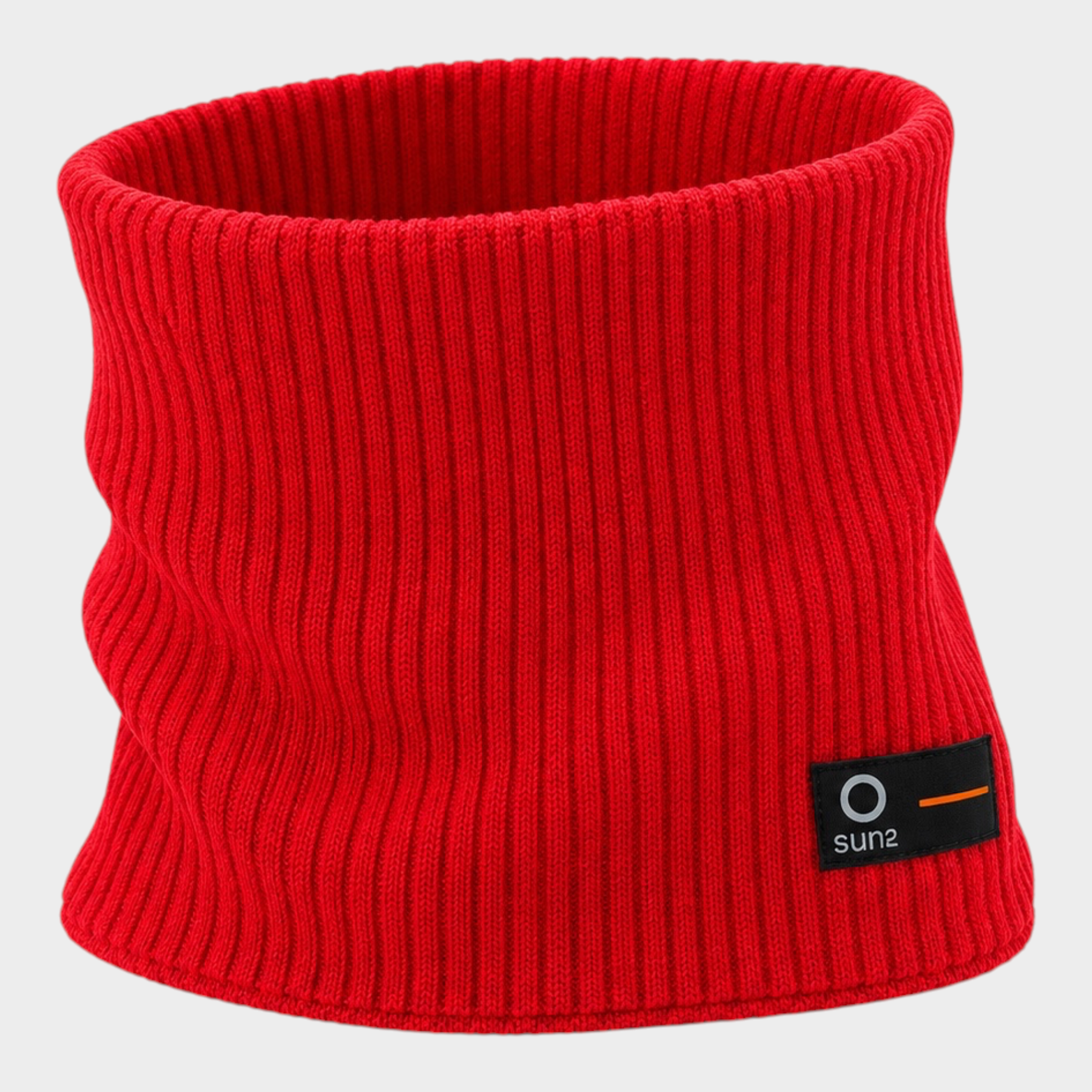 Scaldacollo unisex Follower SRL in cotone rosso a coste con etichetta logo SUNS BOARDS