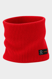 Scaldacollo unisex Follower SRL in cotone rosso a coste con etichetta logo SUNS BOARDS
