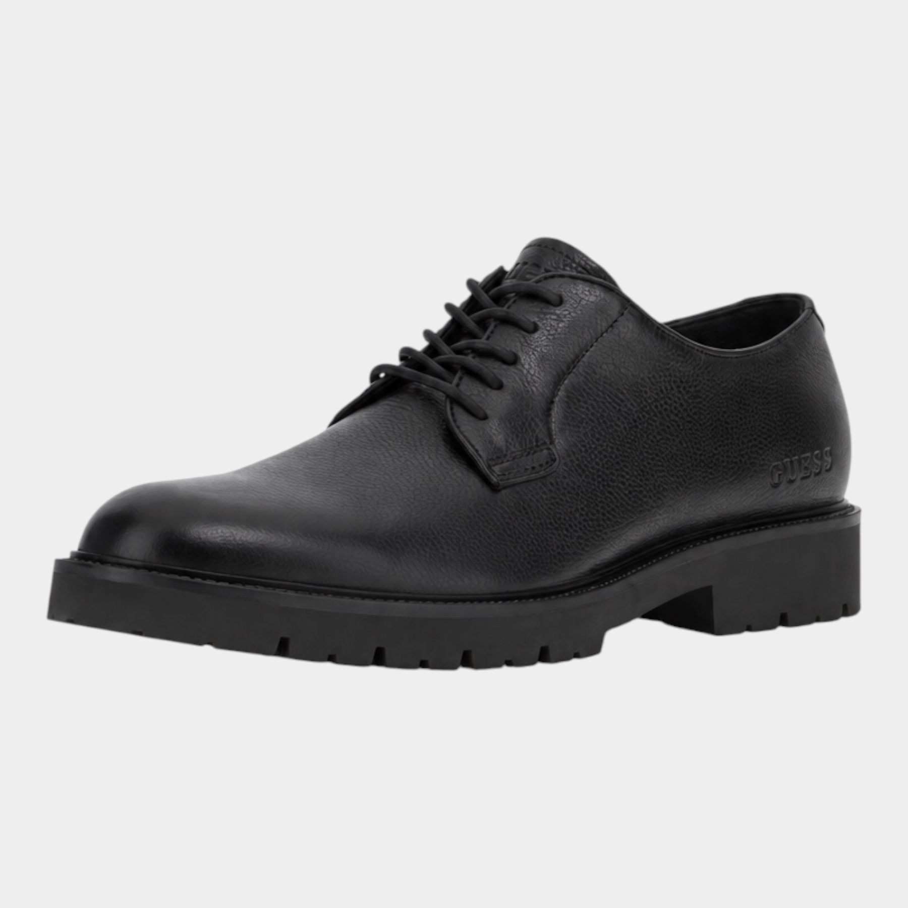 Scarpe stringate Follower SRL GUESS Bryndon Uomo in vera pelle nera con suola carrarmato
