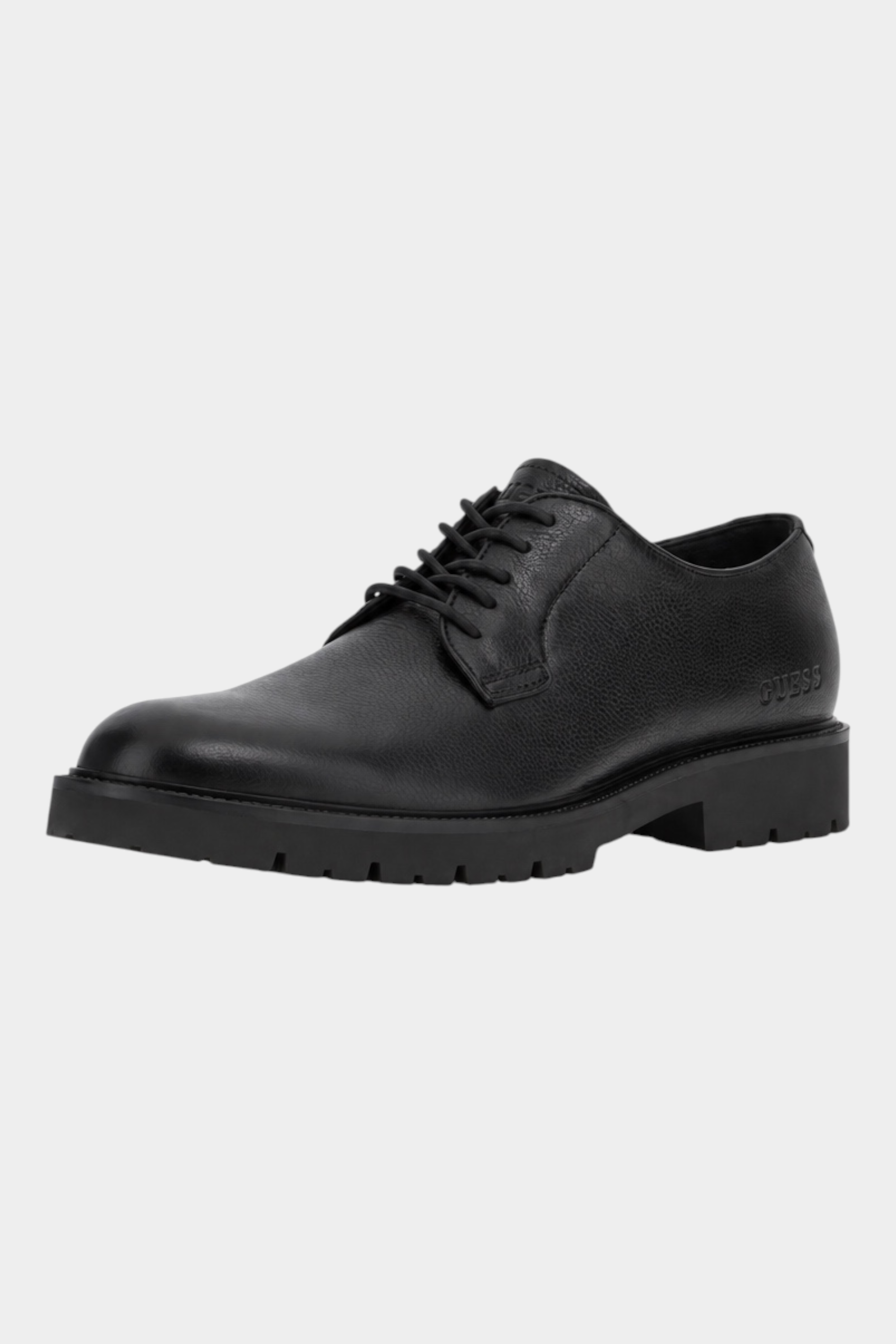 Scarpe stringate Follower SRL GUESS Bryndon Uomo in vera pelle nera con suola carrarmato