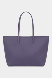 Shopping bag grande Lacoste L.12.12 Concept viola in materiale sintetico con manici lunghi, venduta da Follower SRL