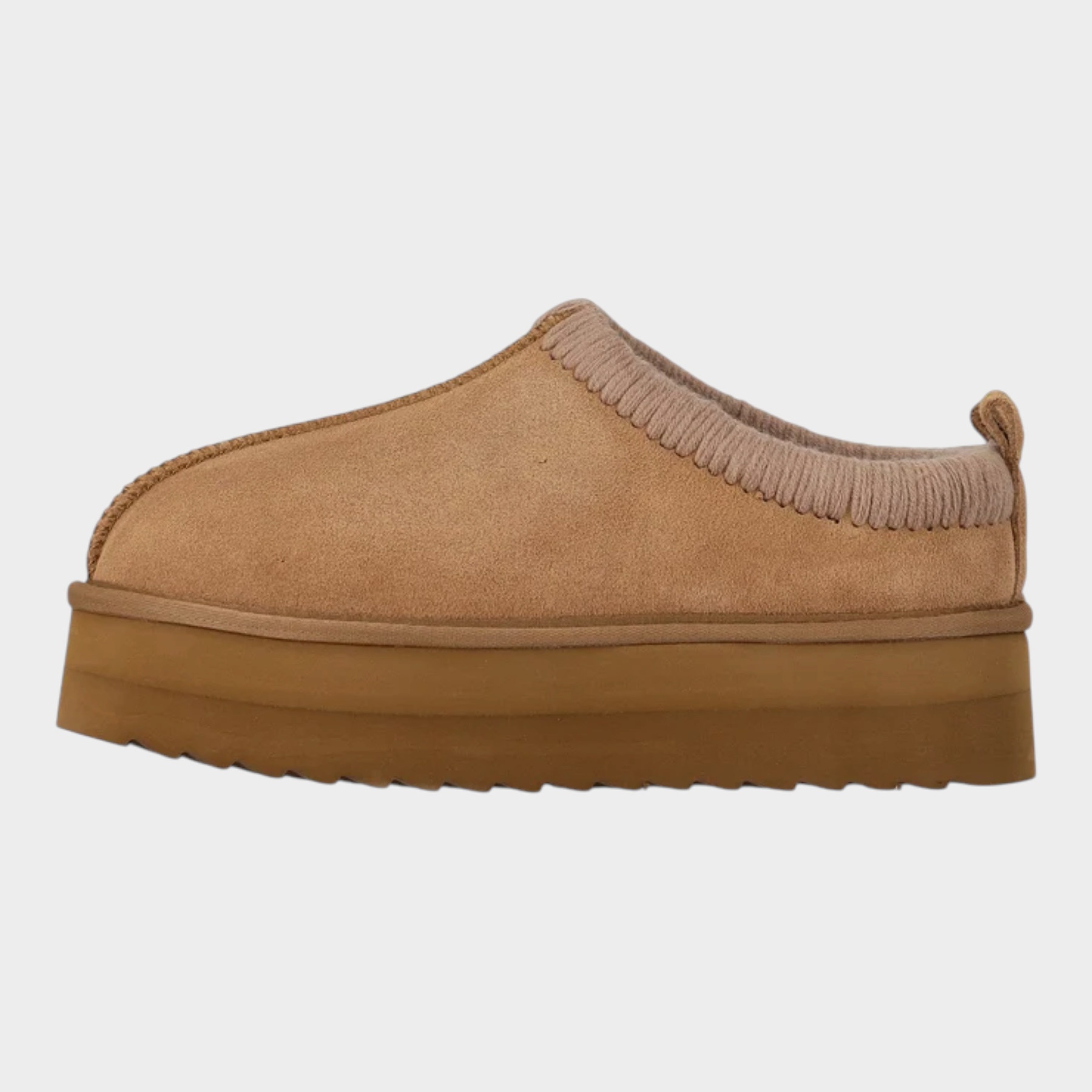 Slipper Follower SRL COLORS OF CALIFORNIA da donna in camoscio beige con fodera in montone e suola platform