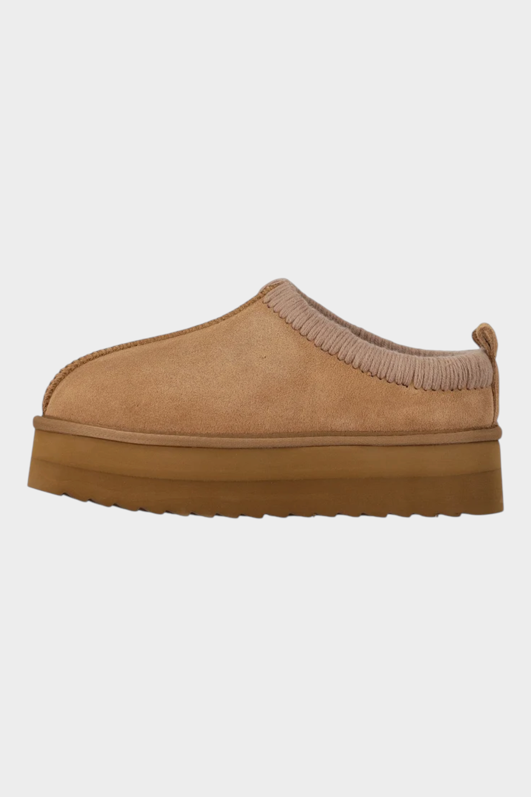 Slipper Follower SRL COLORS OF CALIFORNIA da donna in camoscio beige con fodera in montone e suola platform