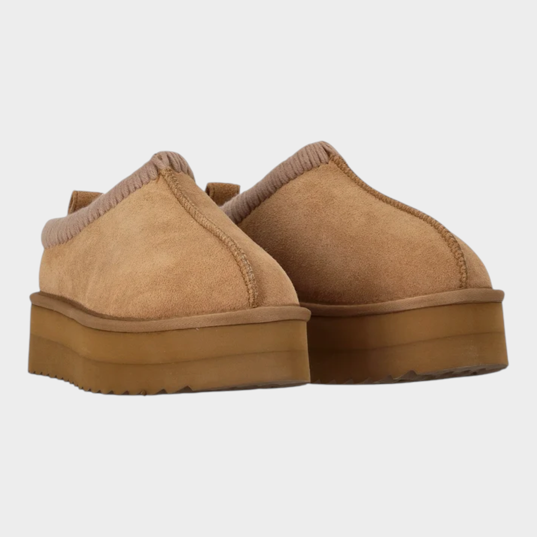 Slipper Follower SRL COLORS OF CALIFORNIA da donna in camoscio beige con fodera in montone e suola platform